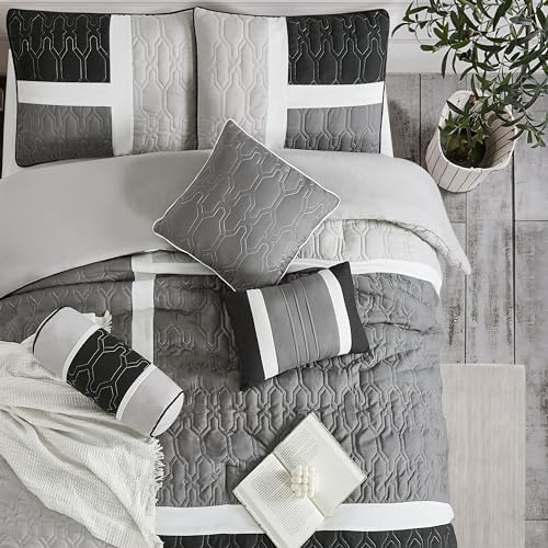 Stratford Park Black and Grey California King Comforter Set