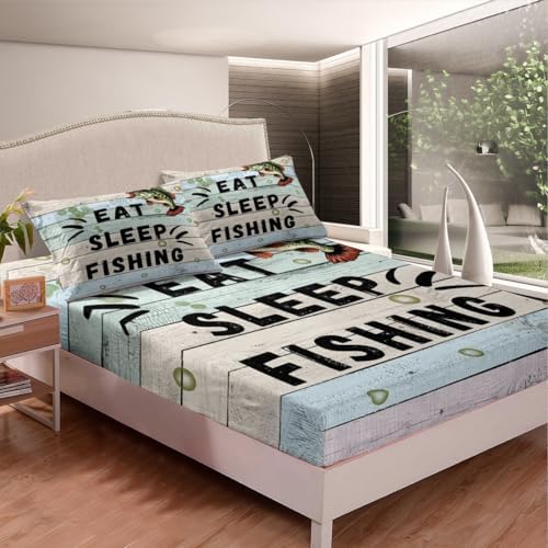 Feelyou Big Pike Fish Fitted Sheet Set for Kids