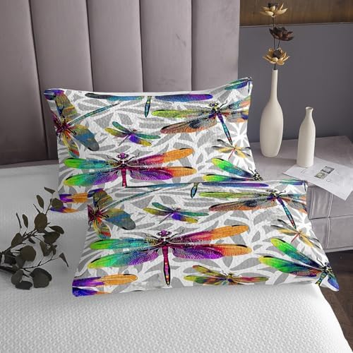 Erosebridal Rainbow Dragonfly Bedspread Set