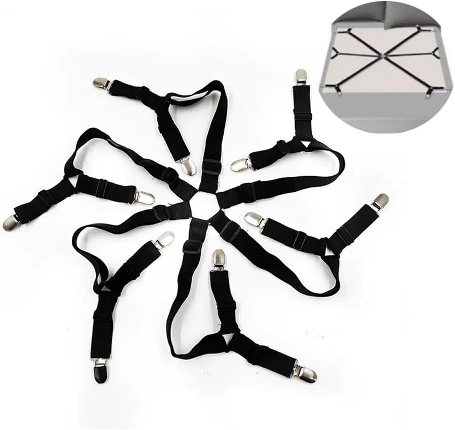 Oniapro Sheet Fasteners 6 Way Cross Clips for Round and Square Mattresses