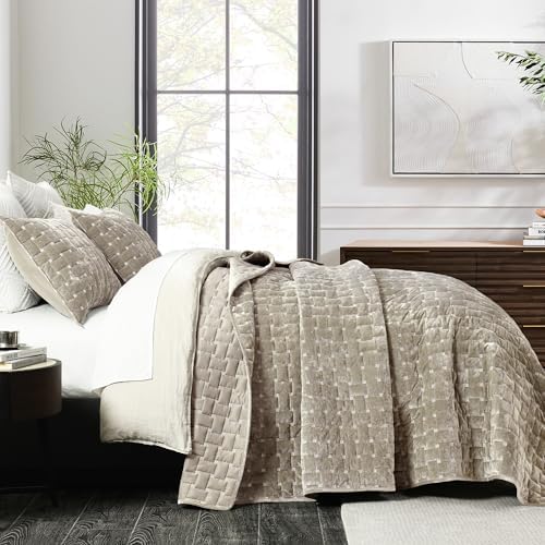 Grassix Velvet Quilt Set King Size 3 Pieces