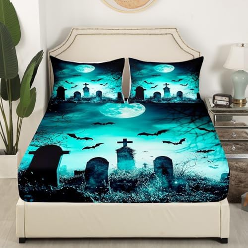 Feelyou Galaxy Moon Bed Sheet Set Queen Size