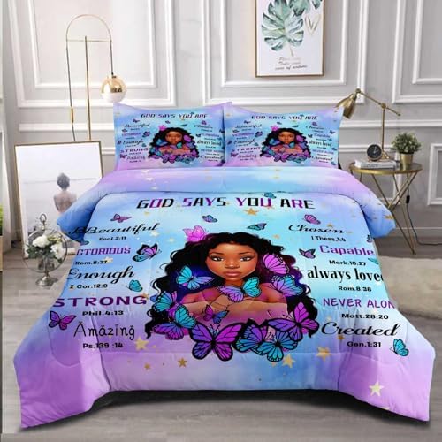 Black Girl Magic Comforter Set Twin Size 1