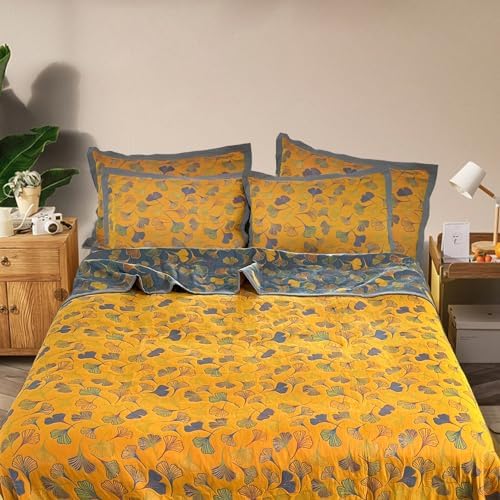 Bifqioy 3 Piece Ginkgo Quilt Set Queen Size