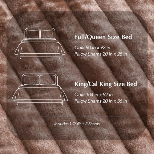 Evergrace Velvet Quilt Set King Size with Terracotta Clay