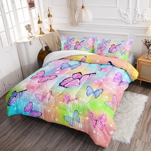 Smell Sunshine Watercolor Butterfly Comforter Set