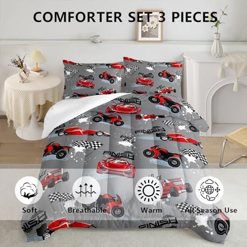 Axolotl Car Racing Comforter Set Queen Size