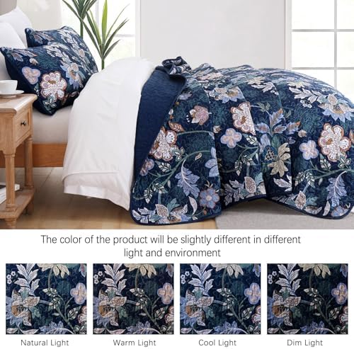 WONGS BEDDING Floral Quilt Set King Size 3 Piece 1