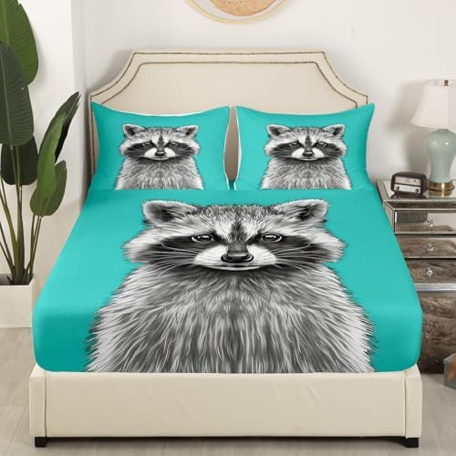 Feelyou Kids Black Raccoon Sheet Set King Size 1