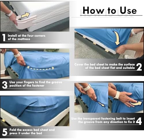 Ytopaa 4-Pack Sheet Locks with Holder Straps