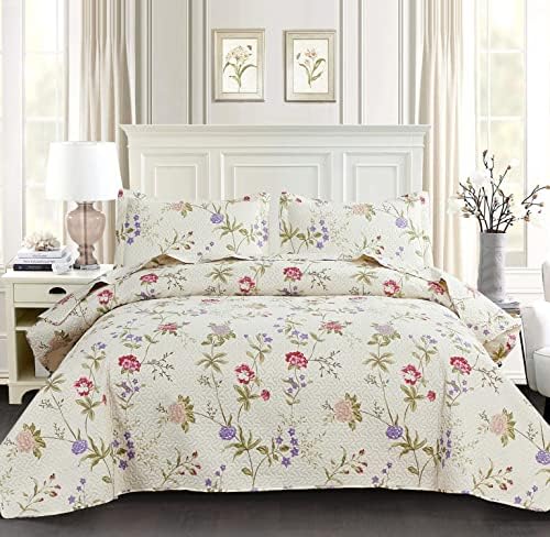 Jarson Floral Quilt Set Twin Size 3Pcs Reversible