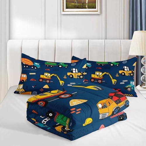 QOOMO Construction Themed Comforter Set for Kids
