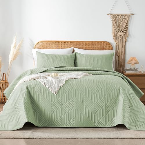 Davulos Queen Quilt Set Sage Green