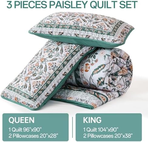 DJY King Size Quilt Set with 2 Pillowcases 1
