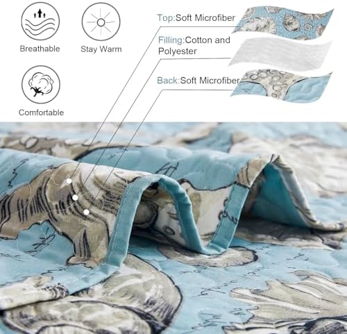 Ycosy Ocean Themed Quilt Set King Size