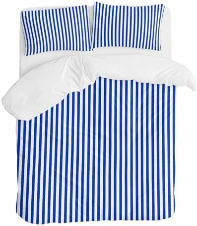ZOE GARDEN Navy Blue Stripe Duvet Cover Set 3 pcs