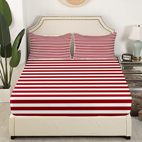 Erosebridal Girl Stripe Bed Sheet Set King Size