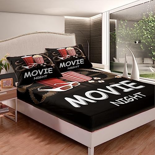 Feelyou King Size Movie Theater Bed Sheet Set for Kids