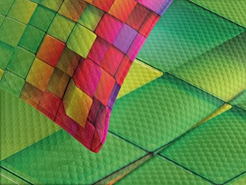 Ambesonne Colorful Bedspread Set Queen Size