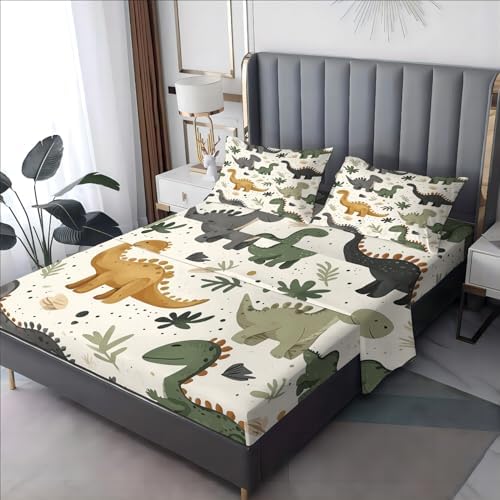 OmErsa Twin XL Dinosaur Bedding Set