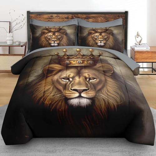 Pamnest King Lion Comforter Set 7 Pcs for Kids and Adults