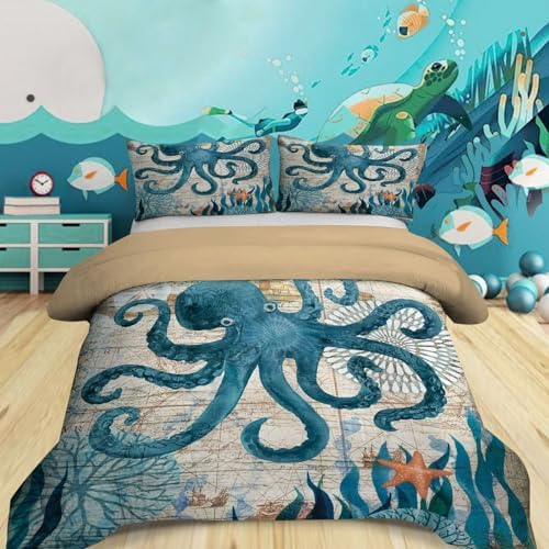 MUSOLEI Ocean Themed Comforter Set Queen Size