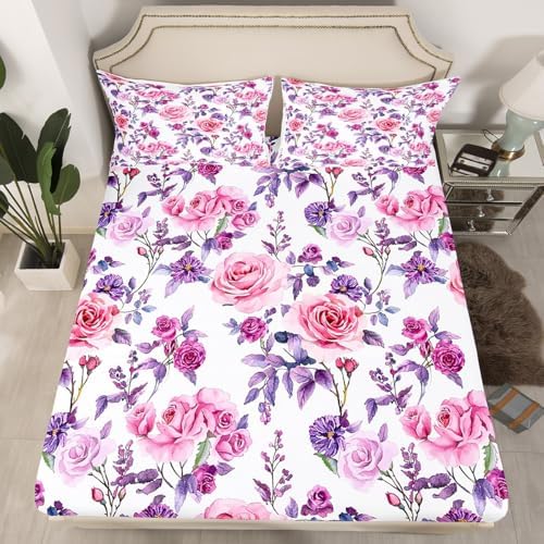 Feelyou Rose Bed Sheet Set for Kids