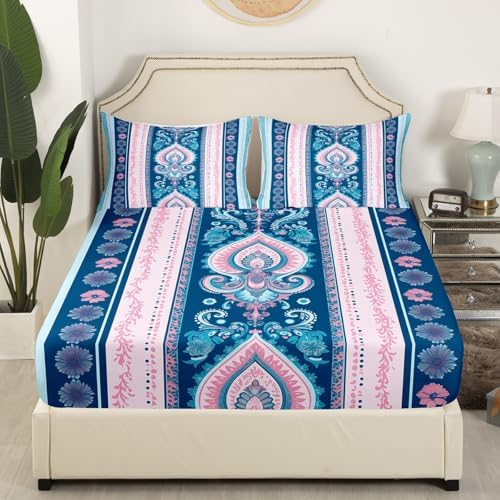 Erosebridal Lavender Paisley Twin Sheet Set