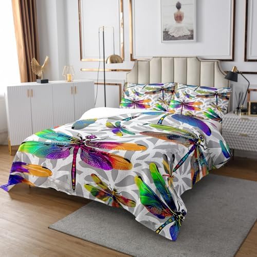 Erosebridal Rainbow Dragonfly Bedspread Set