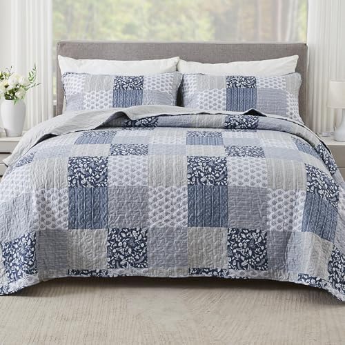 Cozyholy Alaska King Quilt Set 3 Pcs Reversible Patchwork