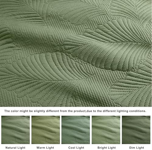 B2EVER Lightweight Leaf Print Quilt Set