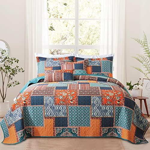 VAPUTAR King Size Quilt Bedding Set 3 Pieces
