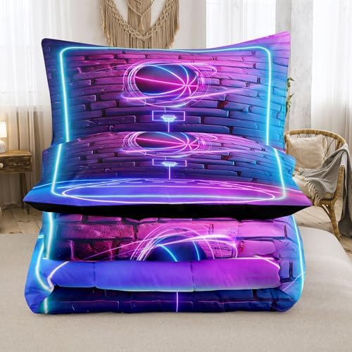 MWMWMW Boys Basketball Comforter Set Queen Size 3 Piece