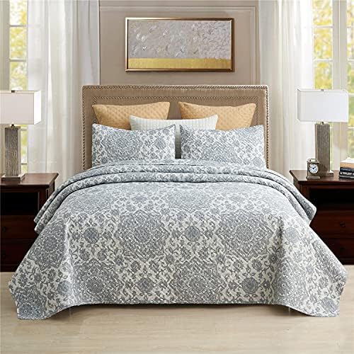MERRY HOME Queen Quilt Set 3-Piece Reversible Bedding