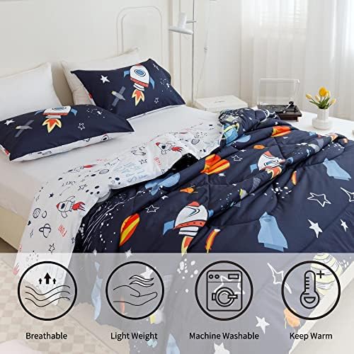 RYNGHIPY Space Rocket Comforter Set Queen Size