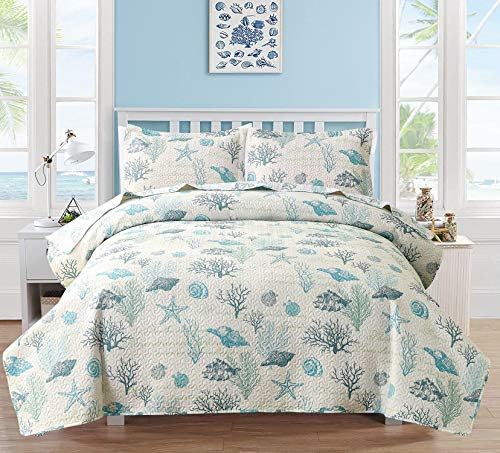 Hailea Ocean Theme Quilt Set Twin Size Reversible