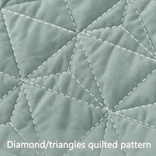 KASENTEX Velvet Oversized Cal King Quilt Set Mint Green