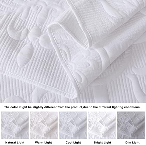 B2EVER Damask Quilt Set Queen Size 90x90 with 2 Pillow Shams