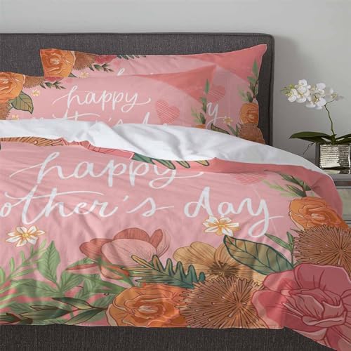 ZOE GARDEN Retro Sunflowers Floral Pink Duvet Cover Set