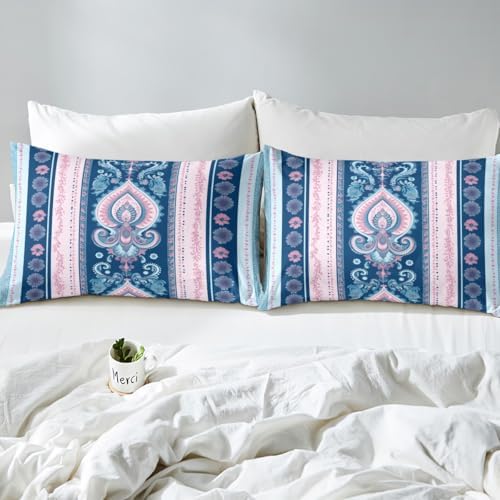 Erosebridal Lavender Paisley Twin Sheet Set