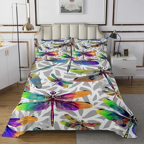 Erosebridal Rainbow Dragonfly Bedspread Set