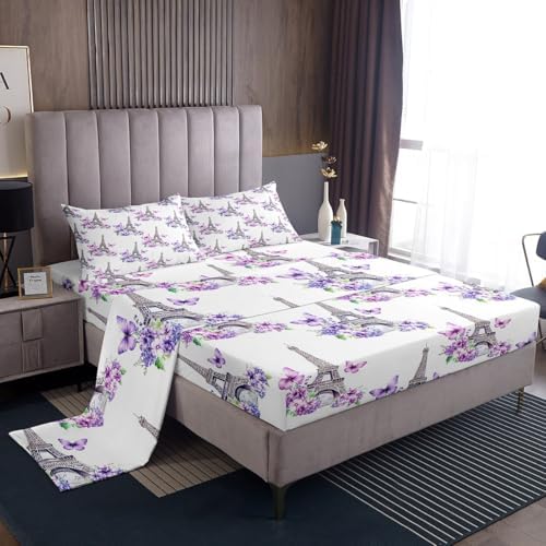 Castle Fairy Eiffel Tower Microfiber Bed Set