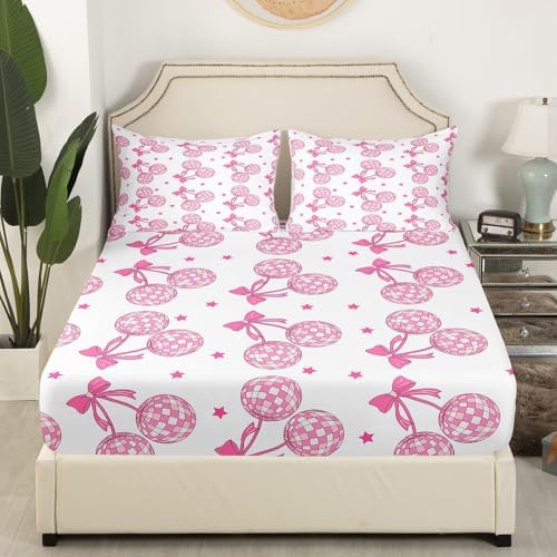 Feelyou Pink Disco Mirror Ball Sheet Set King Size