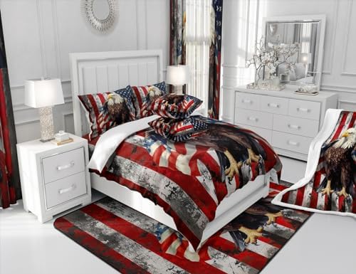 Feelyou Wild Animal Eagle King Flag Bedding Set for Kids