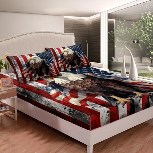 Feelyou Wild Animal Eagle King Flag Bedding Set for Kids