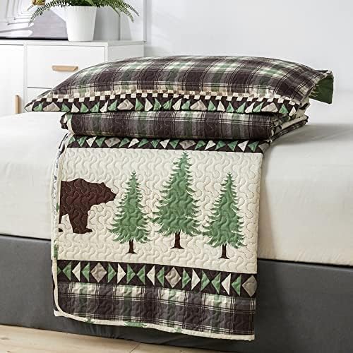 CHESITY Queen Size 3Pcs Quilt Set Farmhouse Decor