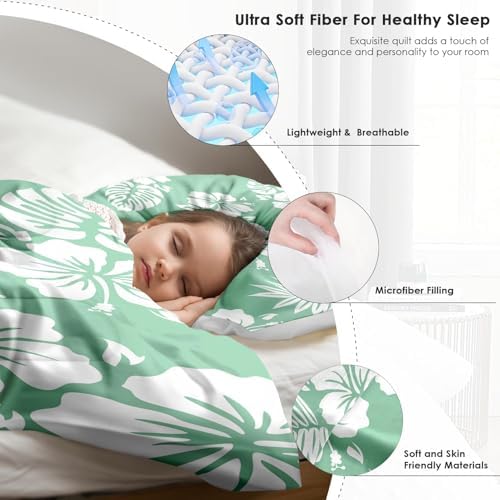 Hibiscus Surf Floral Comforter Set King Size 3 Pcs