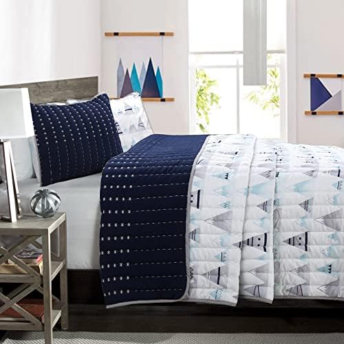 Cozy Line Summit Blue Snowy Alps Reversible Quilt Set