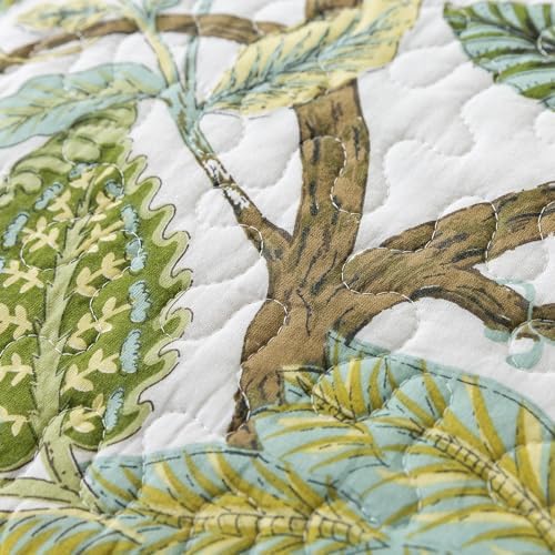 NEWLAKE Reversible Cotton Quilt Set - Floral Vine Pattern King Size