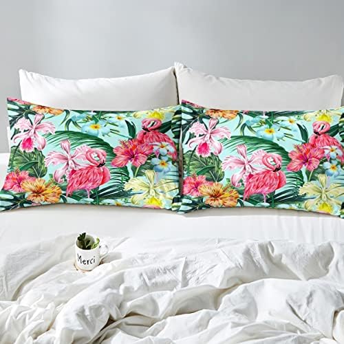 Erosebridal Pink Flamingo King Bed Sheet Set 4 pcs